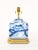 20th Century Blue / White Chinoiserie Porcelain Wood Base Pair of Table Lamps - Pair For Sale - Image 9 of 10