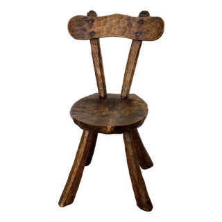 Folk Art Wooden Chair, 1960s For Sale