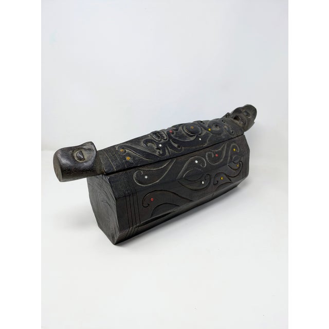 Wood 1940s Dayak Tribe Artisan Carved Medicine Box For Sale - Image 7 of 11
