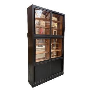 Double-Sided Display Case with a Weathered Finish For Sale