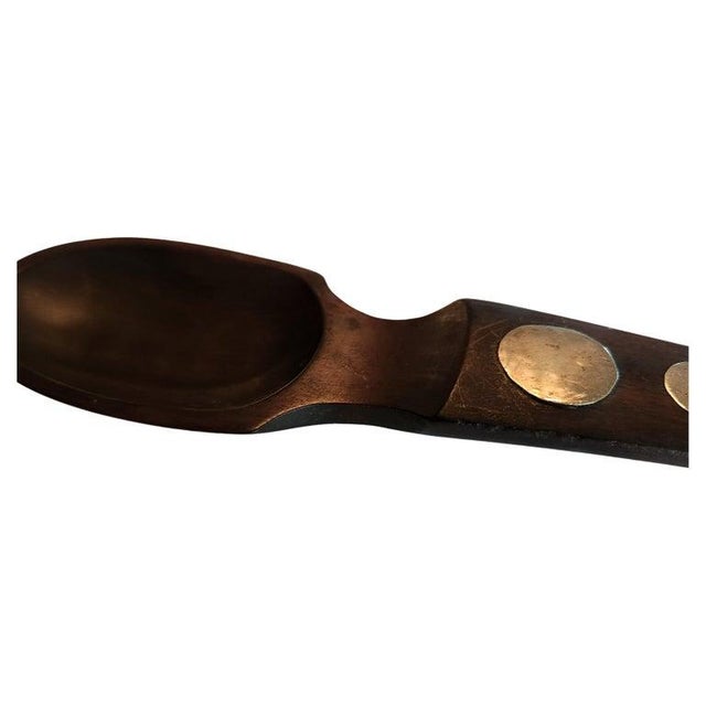 Wood 1950s Inlaid Silver Rosewood Serving Spoon William Spratling Taxco Mexico For Sale - Image 7 of 8