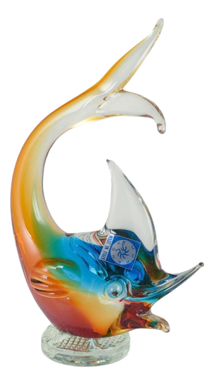 Art Glass Sculpture in the Form of Leaping Fish, Italy, 1960s
