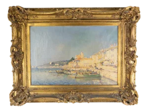 French Impressionist Oil Painting of Cassis France by James Wilhems