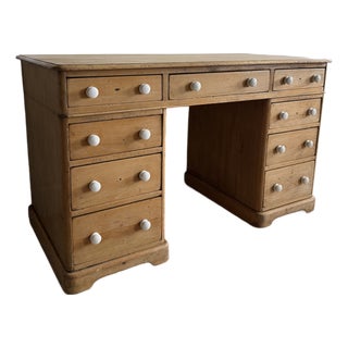 Antique English Pine Desk For Sale