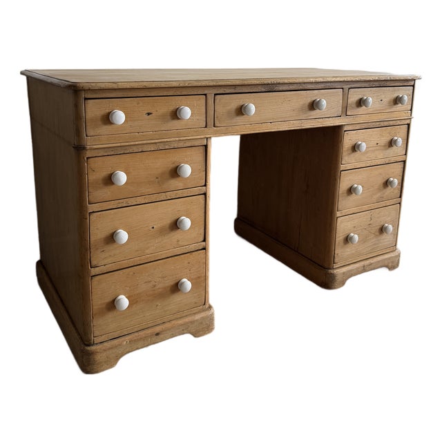 Antique English Pine Desk For Sale