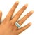 4.50 Carat Blue Topaz Diamond 18k Two-Tone Gold Halo Ring, Size 7 For Sale In Los Angeles - Image 6 of 6