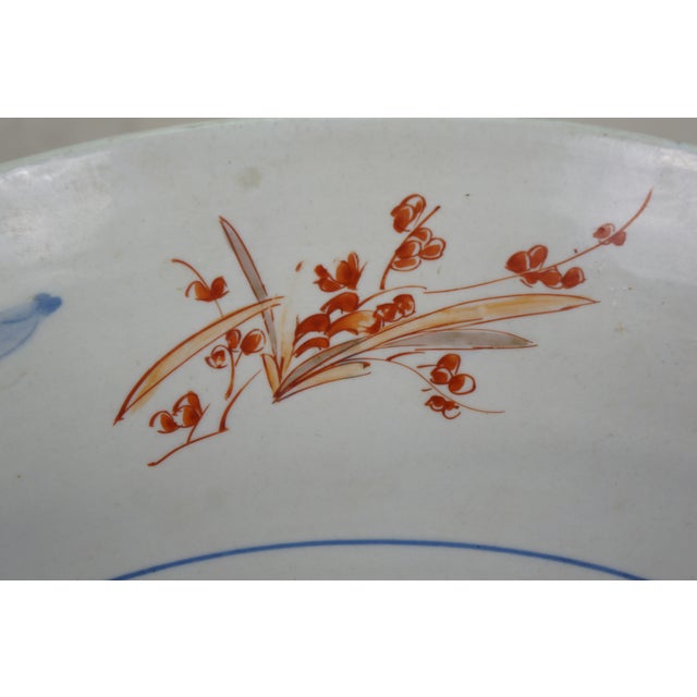 Antique Japanese Meiji Imari Porcelain Phoenix Rickshaw Platter Charger For Sale - Image 9 of 12