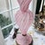 Vintage Murano glass Latticino statement lamp // Blown glass // Venetian glass // pink and white // pink ribbon // table lamp // midcentury For Sale - Image 4 of 10