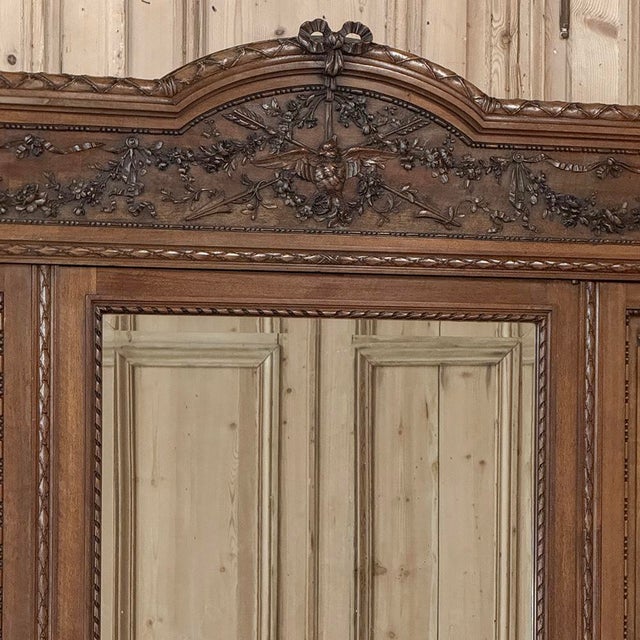 19th Century French Louis XVI Walnut Armoire For Sale - Image 9 of 18