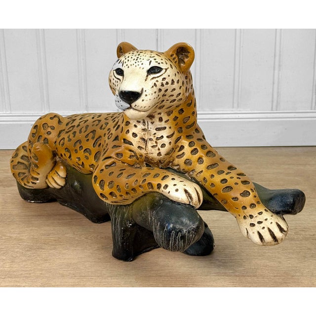 Vintage 25" Hollywood Regency Leopard Figural Statue Sculpture For Sale - Image 4 of 15