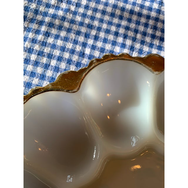 Vintage Anchor Hocking Milk Glass Deviled Egg Plate For Sale - Image 10 of 11