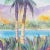 'Tropical Lagoon' by B. Metcalf, Impressionist Landscape With Palm Trees and Bougainvillea For Sale In Monterey, CA - Image 6 of 7