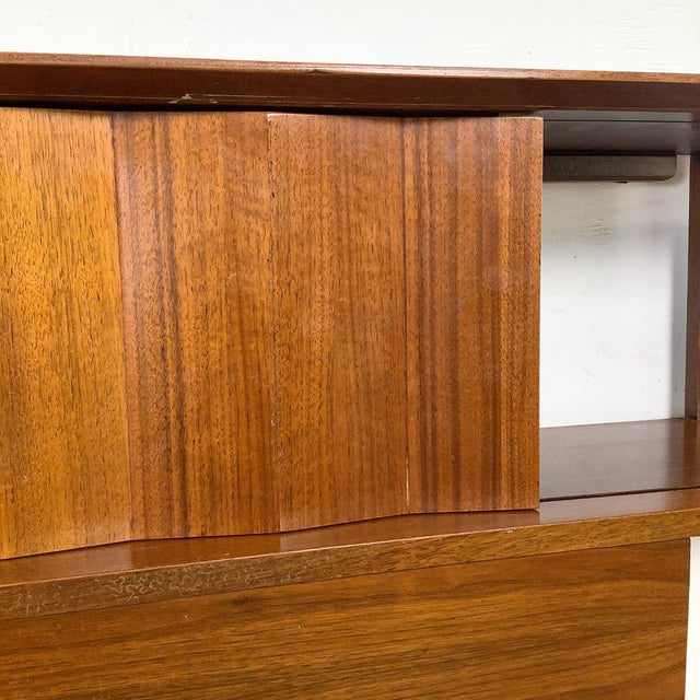 Mid-Century Modern Walnut Storage Headboard For Sale - Image 9 of 12