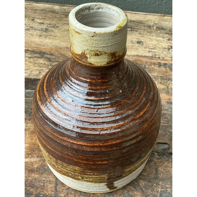 Vintage Original Striped Studio Pottery Vase For Sale In West Palm - Image 6 of 12