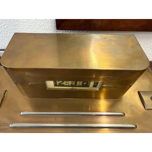 1930s Lawson Art Deco Copper Clock in Working Order For Sale - Image 12 of 15