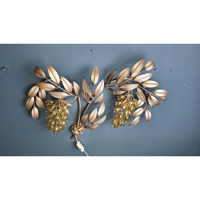 Gold Vintage Tulip Wall Lamp by Hans Kögl , 1970s For Sale - Image 8 of 12