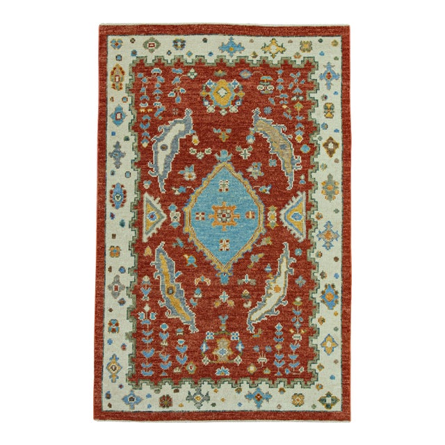 Turkish Oushak Rug 3'10"x 5'10" #19548 For Sale