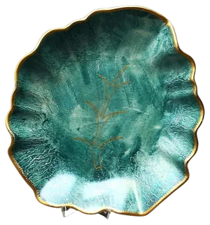 Large Swedish Art Deco Leaf-Shaped Green Lustre Centrepiece by Josef Ekberg for Gustavsberg, 1929