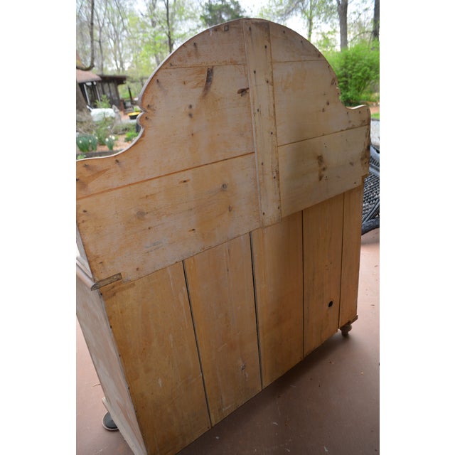 Vintage Scrubbed Rustic Pine Sideboard Credenza / Dresser W/ Arched Top & Drawers For Sale - Image 14 of 17