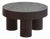 Round Coffee Table with Cylindrical Legs in Black Stained Wood For Sale