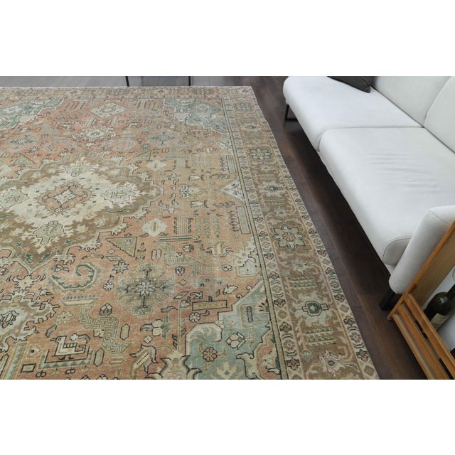 Textile 1960s Vintage Persian Handmade Wool Cotton Brown Area Rug For Sale - Image 7 of 11