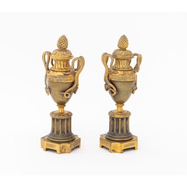 19th Century Louis XVI Style Ormolu Bronze Cassolettes, Pair For Sale - Image 5 of 10