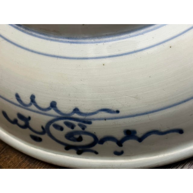 Late Edo Japanese Arita Blue & White Porcelain Charger, Hand-Painted Landscape, Circa 1820–1850 For Sale - Image 11 of 12