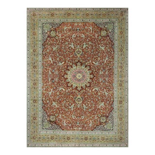 1980s Old Persian Tabriz Masterpiece Rug 9’11” X 13’7″ For Sale