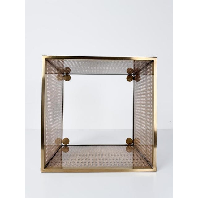 Acrylic Glass, Cane and Brass Cachepot Planter in the style of Dior Home, 1970s For Sale - Image 12 of 16