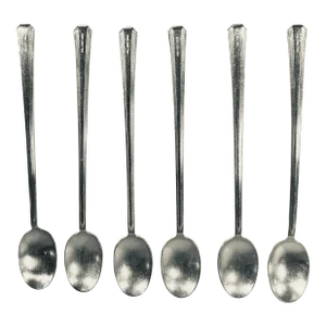 1930s Vintage Art Deco Style International Silver Co. Silver Plate Iced Tea Spoons- Set of 6