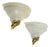 Art Deco Alabaster Wall Lights with Bronze Hands, 1970s, Set of 2 For Sale