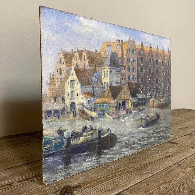 Impressionist Antique Oil Painting on Board by H. G. Ontrop (1880-1955) For Sale - Image 3 of 12