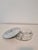 Striking vintage mid-century vanity or trinket jar combining a substantial clear pressed-glass base with an intricately...
