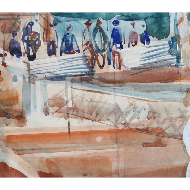 Pierre Gaillardot, Tennis Match on Clay, 1970s, Watercolour on Paper For Sale - Image 14 of 18