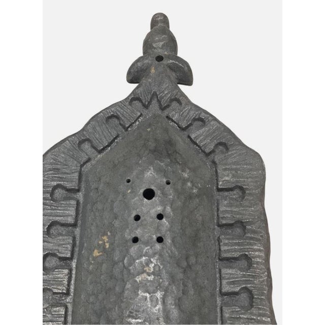 Antique Gothic Wall Sconce Plate Black Metal Cast Iron Medieval 6.5” wide 19.5” tall