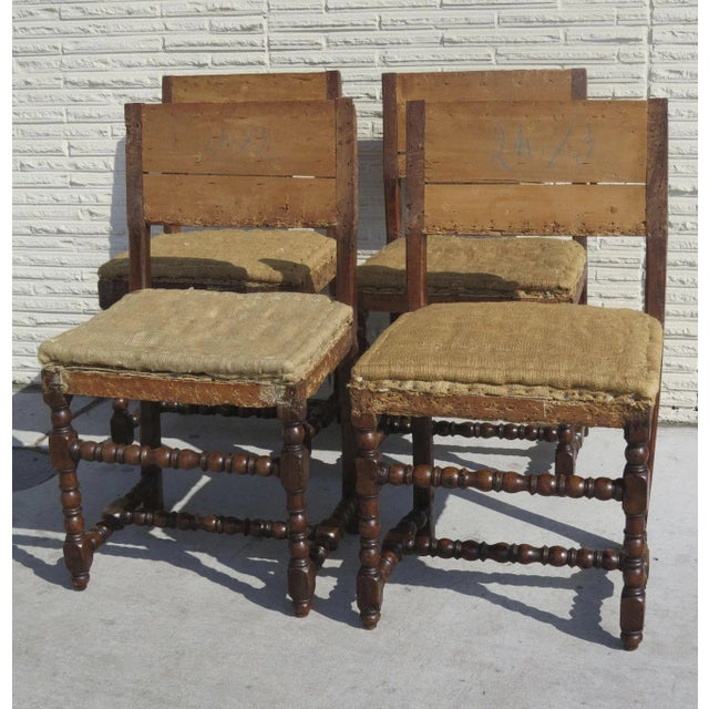 17th Century Italian Walnut Side Chairs - Set of 4 For Sale - Image 4 of 6