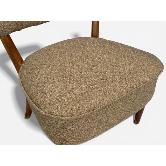 Brown Lisa Johansson-Pape, Lounge Chairs, Brown Boucle, Wood, Finland, 1940s For Sale - Image 8 of 10