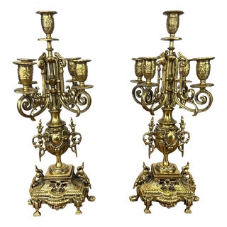 Vintage Candleholders in Brass, Set of 2 For Sale