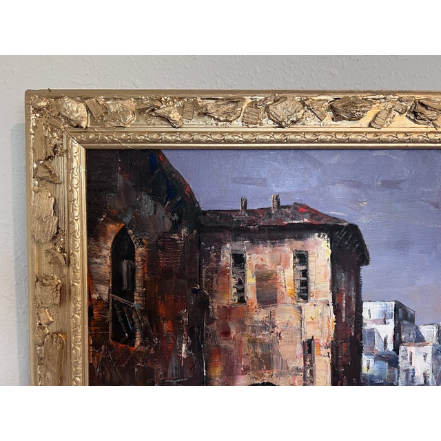 Friedrich Karl Thauer (Germany 1924-2009) European Harbor Sailboats Oil Painting For Sale - Image 4 of 10