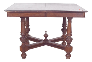 European Square Extendable Dining Table, 1890s