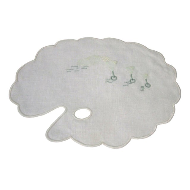 For your consideration: A set of four artist palette shaped cocktail napkins. Instead of paint we find a cocktail shaker...