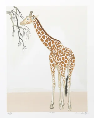 1970s "Giraffe" Lithograph by Caroline Schultz