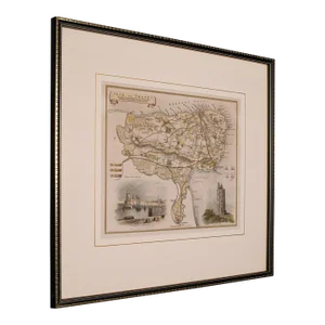 1850's Antique Lithography Map Isle of Thanet