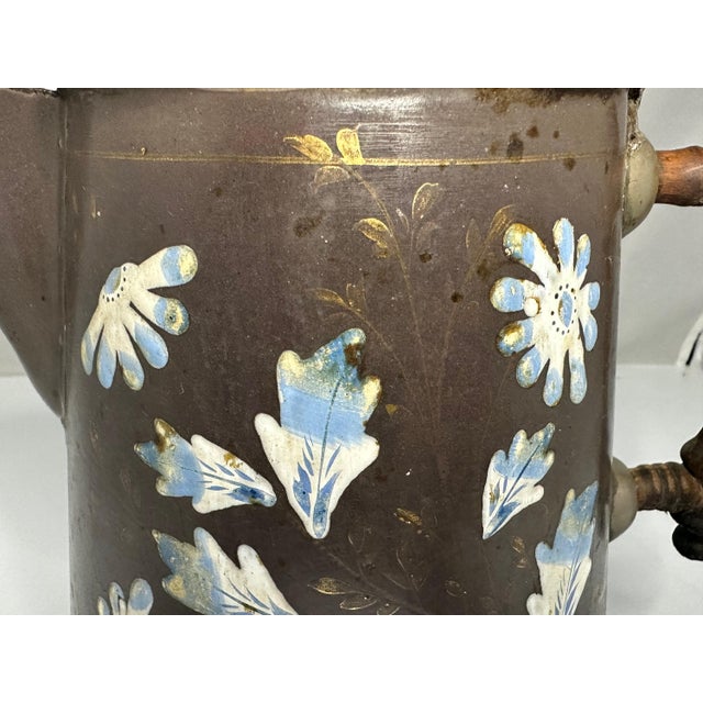 Antique Granite Enamelware Coffee Pot for your consideration. The coffee pot measures approximately 10 inches tall and...