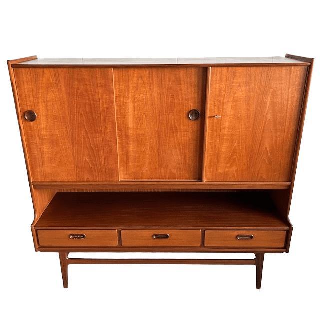 Mid-Century Modern Danish Highboard Cabinet in Teak by Van Teeffelen Wébé, 1960s For Sale - Image 6 of 12