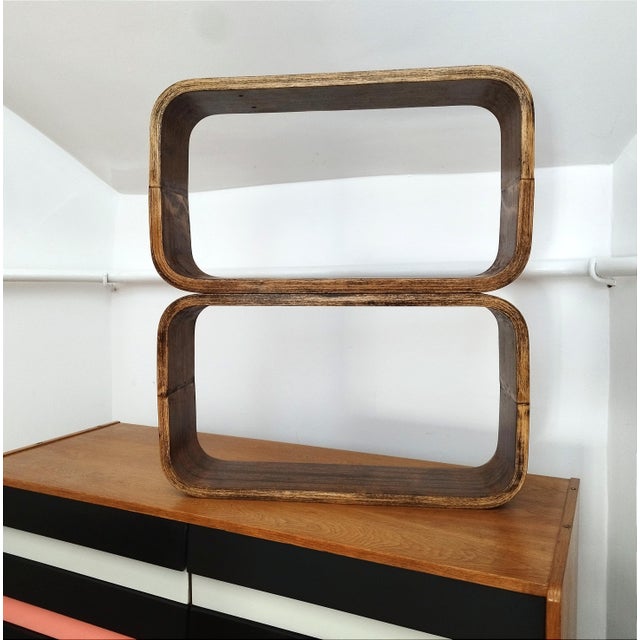 Czech Decorative Shelves attributed to Ludvik Volak for Drevopodnik Holesov, 1960s, Set of 3 For Sale - Image 9 of 18