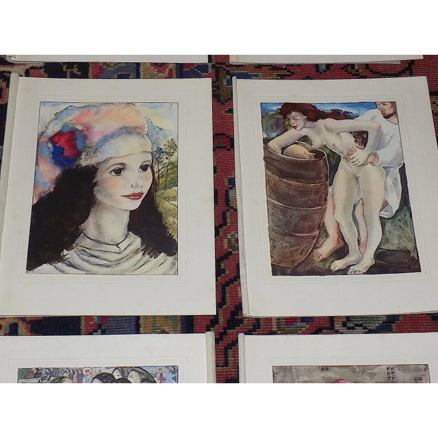 1930s Vintage French Limited Edition Hand Colored Mariette Lydis Engravings - Set of 9 For Sale - Image 5 of 10