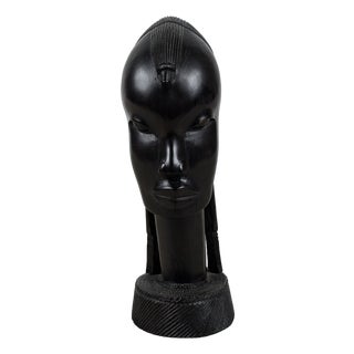 Vintage African Carved Female Bust For Sale