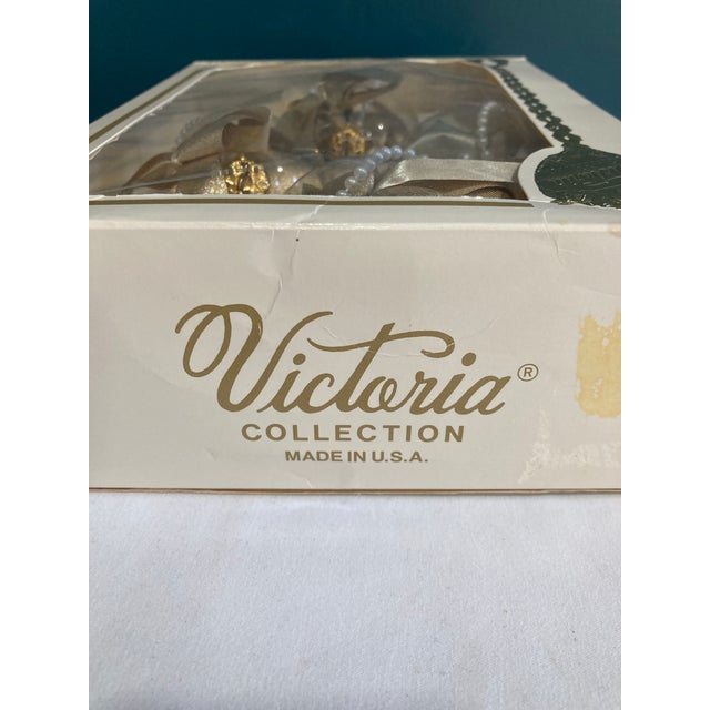 Gold Vintage Gold & Pearl Christmas Ornaments Victoria Collection - Set of 4 For Sale - Image 8 of 8