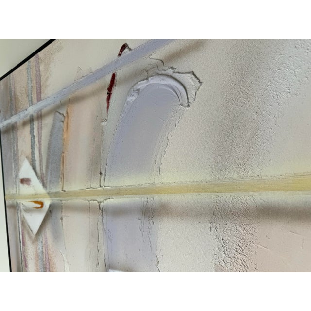 Large - 1980's Vintage Caselli Mixed Media - Impasto Expressionist Abstract Painting For Sale - Image 11 of 12